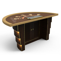 Table de poker semi-circulaire multi-jeux de luxe YH, table de casino de blackjack demi-circulaire, matériau MDF+bois+PU, 220x120x95cm, à vendre