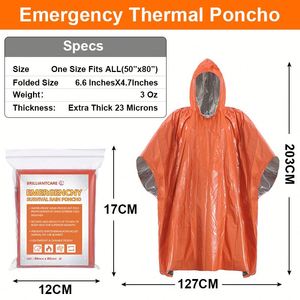 Impermeable Térmico con Capucha, Reflectante, de Aislamiento Térmico, Poncho de Emergencia de Aluminio Mylar para Supervivencia, con Logotipo Personalizado - Product Image 4