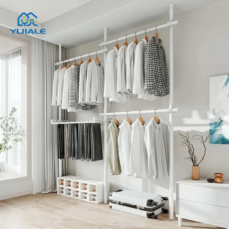 Latest Design Steel Stand Clothes Rack Adjustable Coat Rack Open Portable Heavy Duty Clothing Racks For Hanging Clothes