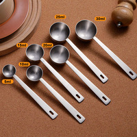 Ensemble de cuillères doseuses en acier inoxydable mat de qualité supérieure, 5 ml, 10 ml, 15 ml, 20 ml, 25 ml, 30 ml, pour la cuisine et la pâtisserie