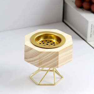 Brûleur à Bakhoor en bois artisanal écologique de qualité supérieure, porte-encens avec plateau en laiton, décoratif, parfum d'oud arabe, parfum d'ambiance pour la maison - Product Image 6