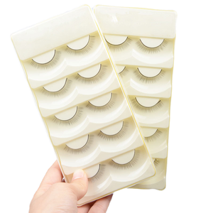 ขนตาปลอมแบบฝึกหัดพลาสติก 5 คู่ ใช้ซ้ำได้ พกพาสะดวก สำหรับการต่อขนตา - Product Image 4