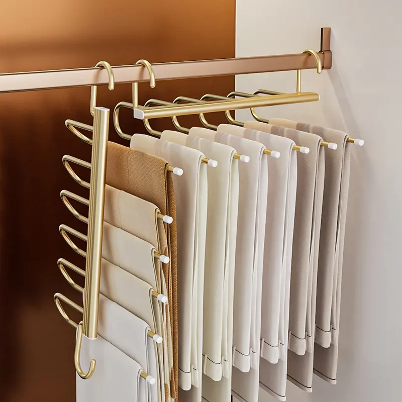 2023 New Arrival organizer Multifunctional 6 tier clothes Pants Hangers Space Saving Hanger