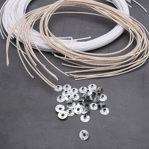 ไส้เทียนทำเองจากฝ้ายธรรมชาติพร้อมฐานโลหะสำหรับชุดทำเทียน - Product Image 1