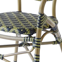 en osier pour patio vert français fauteuils meubles d'extérieur jardin café rotin aluminium salle à manger chaises de bistro