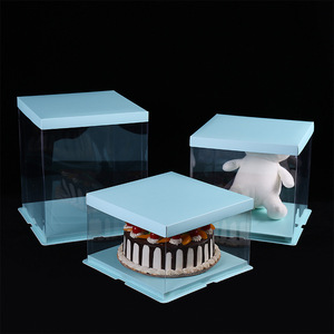 Scatole per dolci trasparenti monouso In Pet trasparente 10X10X5 In scatola per torta sfusa e getta con finestra - Product Image 2