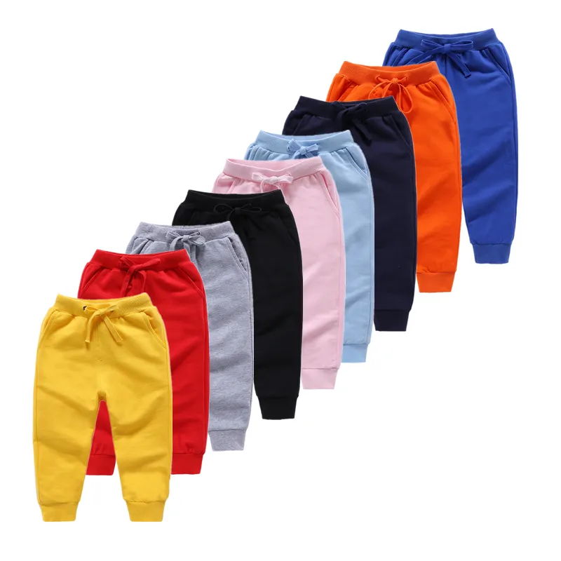 Automne 1-10 ans bébé garçons filles pantalons solides vêtements pour enfants