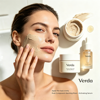 Kit de Masque Facial Auto-Chauffant Minéral Anti-Âge Éclaircissant et Raffermissant avec Sérum Activateur Thermique SPA Marque Privée