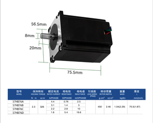 Moteur pas à pas NEMA 23 haute précision 1.8 °   2,3 Nm (326 oz.in) |   Hybride 2 phases à faible vibration de 76 mm pour CNC médical / imprimante 3D - Product Image 3