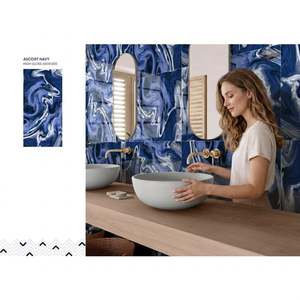 Fusion Blue Glossy Polished Glazed Porcelain <b>Tiles</b> 600x1200mm Luxury Ceramic Floor Wall <b>Tile</b> - Product Image 2