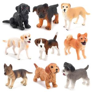 Jouets de modèles d'animaux Xinhen, simulation de chien, mini Golden Retriever, chiot <span class=keywords><strong>Labrador</strong></span>, Shiba Inu, ensemble de 9 pièces - Product Image 1