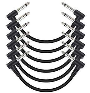 สายเชื่อมต่อกีตาร์เอฟเฟคต์เหยียบสายสัญญาณเสียง6.35มม. ถึง6.35มม. 30ซม. สายเคเบิลมุมขวาอุปกรณ์ดนตรี - Product Image 6