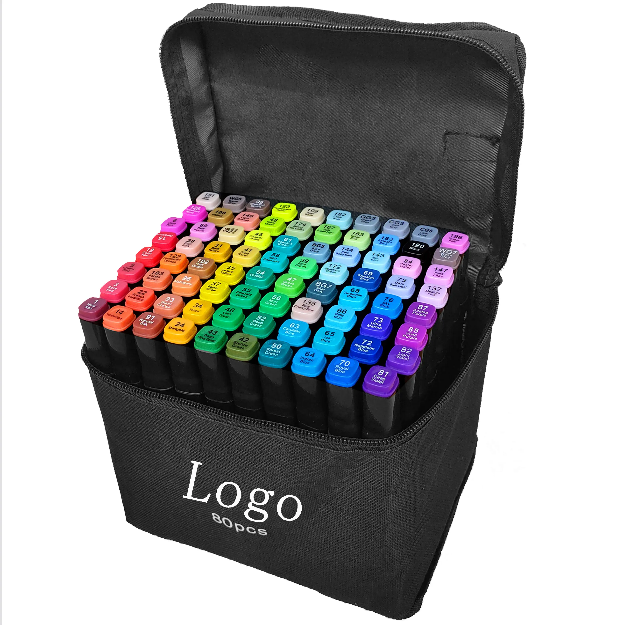 Özel Logo resim kalemi fırça uçlu kalem seti toptan 24 - 262 renk çocuk boyama işaretleyici kalem kırtasiye seti renkli kalem seti