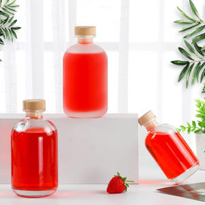 Conteneur de <span class=keywords><strong>cidre</strong></span> rond fait maison 100ml 250ml 500ml 375ml bouteille en verre de boisson de vin de Fruit mignon avec <span class=keywords><strong>bouchon</strong></span> en liège synthétique - Product Image 2