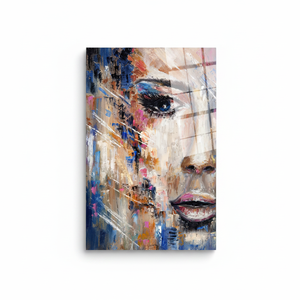 Arte Abstracto de Retrato de Mujer: Elegante Decoración de Pared en Lienzo Impreso, ARTE EN VIDRIO TEMPLADO - Product Image 2