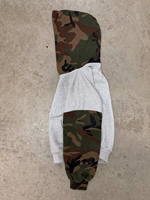 Sudadera con Capucha de Camuflaje Personalizada de Estilo Urbano, 100% Algodón, Felpa Francesa, con Parche Bordado y Cierre de Cremallera para Hombre