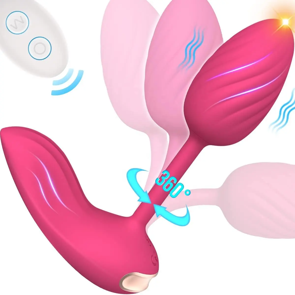 Vibrador de punto G con control remoto de doble motor con huevo vibrador-Ruby 10 intenso y portátil Thrills Sex Play para mujer adulta