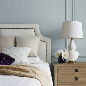 Jacksun <span class=keywords><strong>2025</strong></span> Mới Hiện Đại Gốm Bảng Đèn Cạnh Giường Ngủ Cho Khách Sạn Phòng Khách Phòng Ngủ Dome Vải Bóng E27 AC Bàn Đèn - Product Image 5