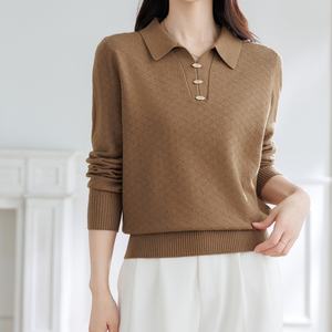 Casual Trui Met Ronde Hals En Lange Mouwen, Herfst En Winter Gebreide Tops - Product Image 3