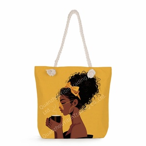 Bolso de Mano con Estampado de Niña Negra, Bolsa de Hombro Versátil A LA Moda, Gran Capacidad, Novedad, Venta Al por Mayor - Product Image 2