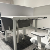 Escritorio de Oficina de Diseño Moderno Personalizado, con Panel de Madera, Altura Ajustable Eléctricamente, Escritorio Inteligente Motorizado con Pantalla para Uso en Villas