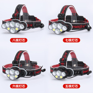 Lampe frontale Skywolfeye 8LED COB rechargeable, étanche, pour camping, pêche et activités de plein air - Product Image 1