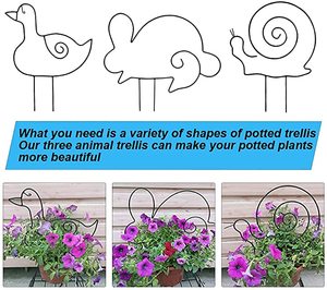 Supports de plantes d'intérieur en forme d'animaux lapin, escargot, canard, décoration intérieure, <span class=keywords><strong>support</strong></span> de <span class=keywords><strong>plante</strong></span> en métal, treillis de jardin pour plantes grimpantes en métal - Product Image 3
