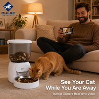 Distributeur automatique de nourriture pour chat en plastique en forme de bouteille de 3L, intelligent, avec contrôle par application WiFi rechargeable et surveillance par caméra, pour la maison et les animaleries