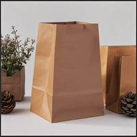 Sachet Doypack en papier kraft brun avec fond plat large, qualité alimentaire, avec feuille d'aluminium, 0,5 LB 250g 500g