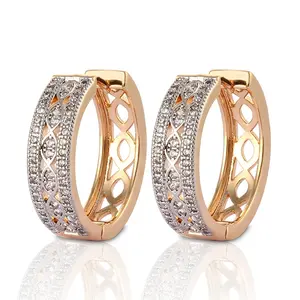 New Latest Fashion Designs Crystal Jewellery Gold Earring For Women