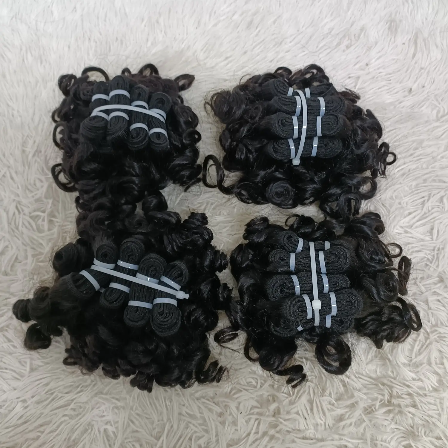 Letsfly 10inch Afro Loose Curly Hair Extensions Wholesale Natural Hair Weave 9A Grade Remy Human Hair Bundles Fast Shipping