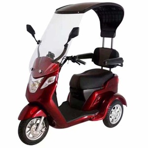 Pneus de <span class=keywords><strong>scooter</strong></span> électrique, conception de frein avant pour la stabilité des personnes âgées, <span class=keywords><strong>toit</strong></span> de protection, <span class=keywords><strong>scooter</strong></span> à quatre roues à équilibrage - Product Image 1