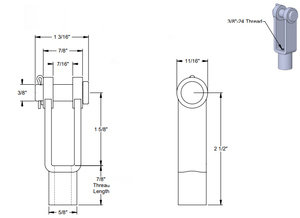 Người Mua Sản Phẩm B27084azkt 3/8 Inch Clevis Với <span class=keywords><strong>Pin</strong></span> Và <span class=keywords><strong>Cotter</strong></span> <span class=keywords><strong>Pin</strong></span> Kit-Mạ Kẽm 3/8-24 Chủ Đề Kích Thước Trung Quốc - Product Image 2