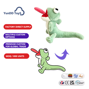 Divertido Llavero de Peluche de Lagarto con Ojos Grandes y Lengua Roja, Diseño Abstracto de <span class=keywords><strong>Castor</strong></span>, Juguete de Peluche para Niños - Product Image 1