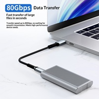 Câble de données USB 5.0 Type-C mâle-mâle 240W 16K60Hz 80 Gbit/s compatible Thunderbolt 4, charge rapide pour ordinateur et iOS