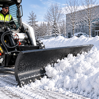 Lame à neige hydraulique multicolore pour mini-chargeuse compacte, adaptée aux engins de 0,8 à 3 tonnes