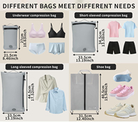 Sac de rangement professionnel réutilisable étanche IPX8 avec fermeture éclair, sacs sous vide durables et peu encombrants pour les essentiels de voyage