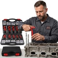 BYTOOL Kit de réparation de filetage 261 pièces avec inserts de perçage HSS, outils métriques hélicoïdaux pour filetage manuel et électrique, emballé rigide