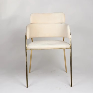 <span class=keywords><strong>Nuova</strong></span> Sedia da Pranzo di Lusso in Velluto con Gambe in Metallo Dorato per Hotel e Caffè, Design d'Interni per Soggiorno - Product Image 4