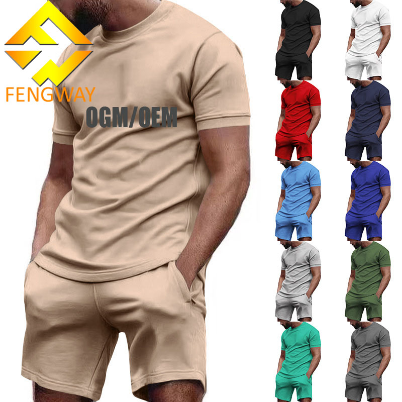 Thời Trang Dạo Phố Mùa Hè Tùy Chỉnh Pantalones Thể Thao Người Đàn Ông Tracksuit T Áo Sơ Mi Quần Short Thiết Lập Trang Phục Giản Dị Hai Mảnh Của Nam Giới Thiết Lập