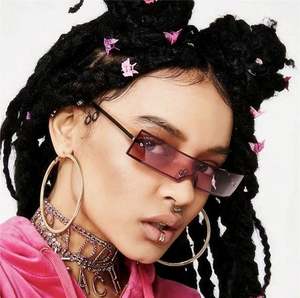 Gafas de Sol Rectangulares para Mujer, al por Mayor, Moda 2021, Logotipo Personalizado, Retro, Sexys, Montura Pequeña, Sin Montura - Product Image 2