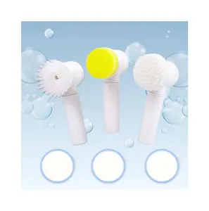 Household tool 3 in 1 electric cleaning brush soft automatic wash brush set multi functional electric cleaning brush