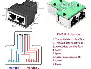 Conector RJ45 Divisor de 3 Vías 8P8C para Internet - Product Image 6