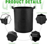 Maceta de tela de 4 galones, macetas de fieltro para cultivo de vegetales, bolsas para plantar patatas, bolsas de cultivo para plántulas de batata con ventana abatible