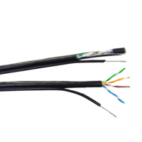 Câble messager en acier Cat5e UTP anti-interférence, extérieur, 24 AWG, cuivre pur CCA CCS, 4 paires, résistant aux intempéries, résistant aux UV, 100 m