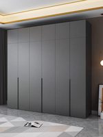 Armoire autoportante grise durable avec tiroirs, meuble de rangement contemporain en mélamine pour chambre et vestiaire de salle de sport