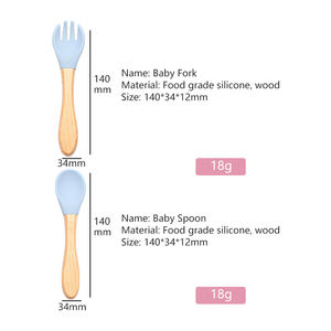 Factory Customized Logo Hot Sale Portable American Style Baby Suction Bowl Spoon Fork Bib Silicone Baby Feeding Set for <b>Kids</b> - Product Image 5