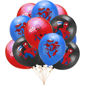 Venta caliente Spider Man Feliz cumpleaños fiesta decoración superhéroe personaje <span class=keywords><strong>de</strong></span> dibujos animados película látex impresión Globos para niños juguete - Product Image 5