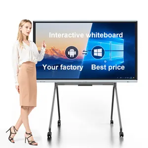 55 65 70 75 86 98 100 inch electronic portable all in one android interactive panel smart whiteboard for teaching and conference