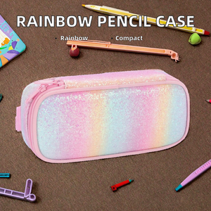 Astuccio Personalizzato di Alta Qualità in Materiale Gretel Arcobaleno 22,8x10x6cm per Cancelleria e Trucchi, Ideale per Scuole e Uffici - Product Image 2